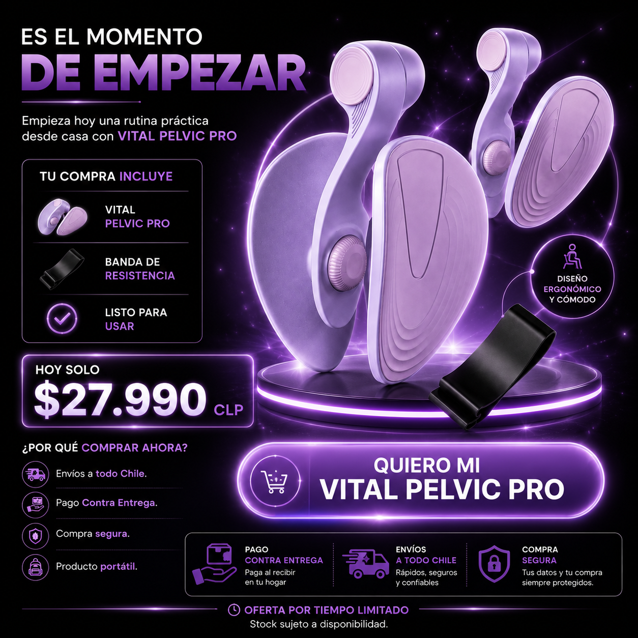Vital Pelvic Pro - Ejercitador y fortalecedor de Pelvis