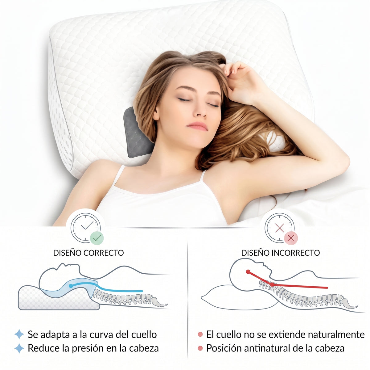 Nuvia CerviSleep™ - Almohada Cervical Ergonómica Premium.