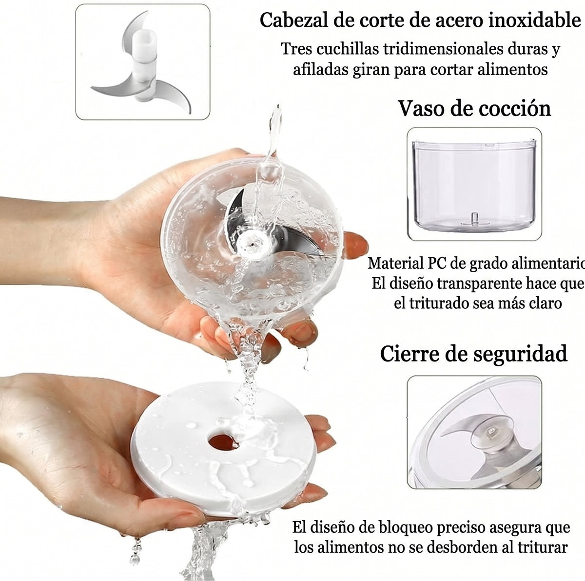 PicaFast 250 Pro - Picador De Alimentos Eléctrico Portátil 250ML
