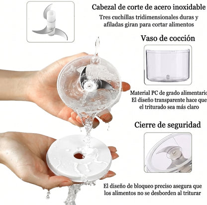 PicaFast 250 Pro - Picador De Alimentos Eléctrico Portátil 250ML